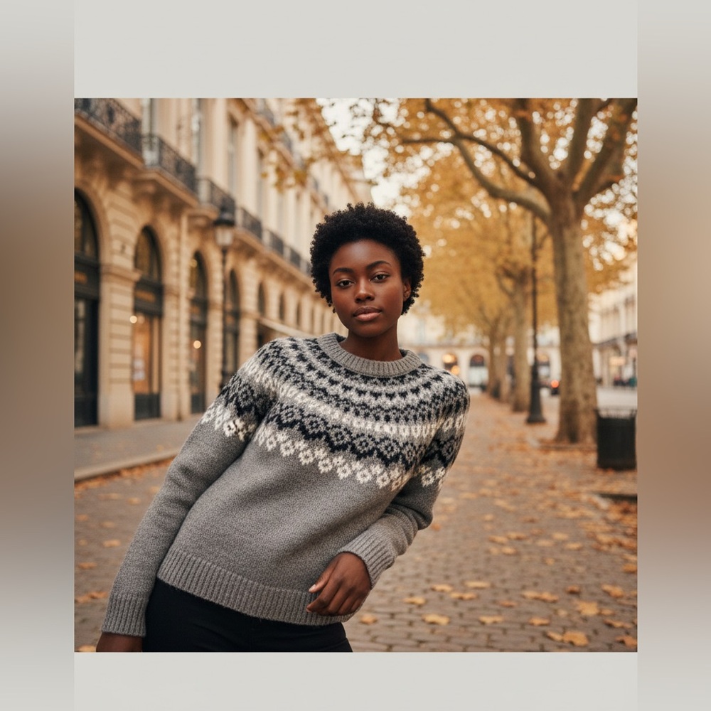 Universal Thread Gray and Black Knit Sweater